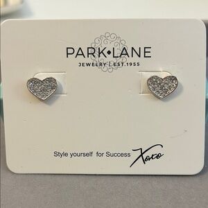 Park Lane Sparkling Silver Heart Earrings